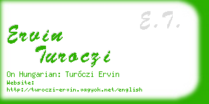 ervin turoczi business card