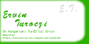 ervin turoczi business card